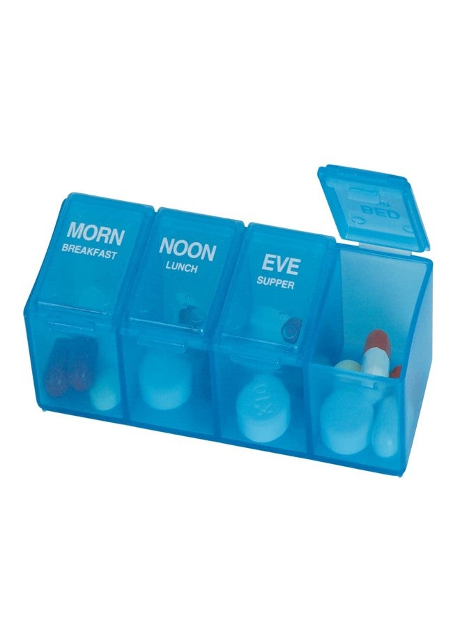 إيزي دوز علبة حبوب يومية سهلة الاستخدام، منظم أدوية، علبة تنظيم فيتامينات، 4 أقسام مُصنّفة، 4 مرات في اليوم، قد يختلف اللون، خالية من مادة BPA - Image 2